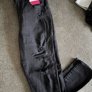 Women's Distressed Black Jeans
